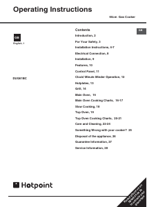 Manual Hotpoint DUG61BC Range