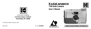 Manual Kodak Advantix T40 Camera