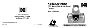 Manual de uso Kodak Advantix T60 Cámara