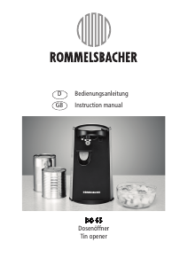 Manual Rommelsbacher DO 65 Can Opener