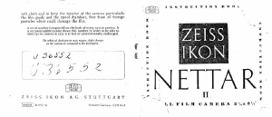 Handleiding Zeiss Ikon Nettar II Camera