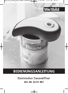 Bedienungsanleitung Weltbild 52 61 487 Dosenöffner