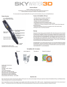 Handleiding SkyWriter V3 3D Pen