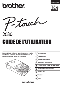 Mode d’emploi Brother PT-2030 Imprimante d'étiquettes