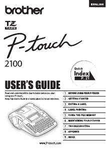Handleiding Brother PT-2100 Labelprinter