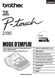 Mode d’emploi Brother PT-2100 Imprimante d'étiquettes