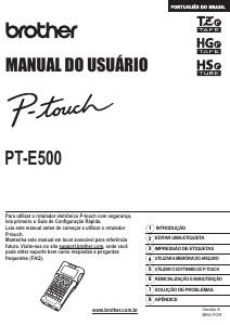 Manual Brother PT-E500 Impressor de etiquetas