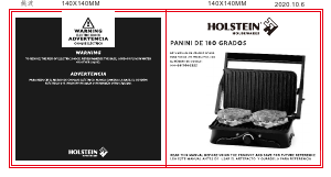 Manual de uso Holstein HH-09176003SS Grill de contacto