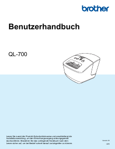 Bedienungsanleitung Brother QL-700 Etikettendrucker