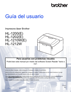 Manual de uso Brother HL-1210W Impresora