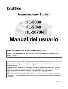 Manual de uso Brother HL-2030 Impresora