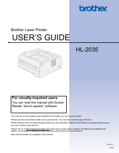 Manual Brother HL-2035 Printer