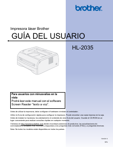 Manual de uso Brother HL-2035 Impresora