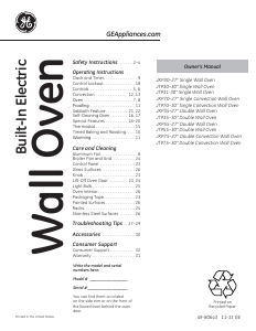 Bedienungsanleitung GE JTP30SM1SS Backofen