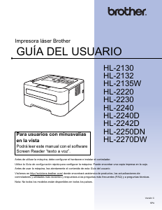 Manual de uso Brother HL-2130 Impresora