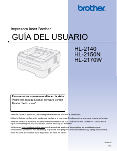 Manual de uso Brother HL-2150N Impresora