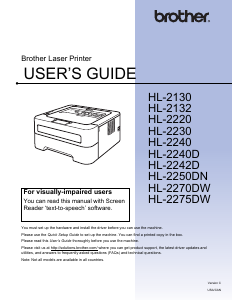 Handleiding Brother HL-2230 Printer