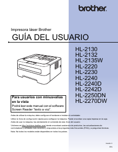 Manual de uso Brother HL-2250DN Impresora