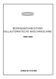 Bedienungsanleitung Nordmende NWM 14061 Waschmaschine