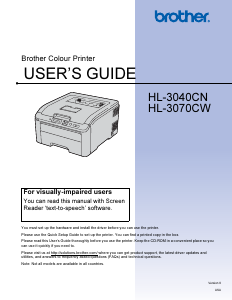 Manual Brother HL-3040CN Printer
