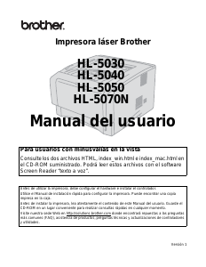 Manual de uso Brother HL-5030 Impresora