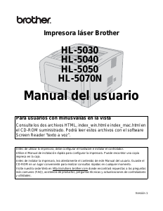 Manual de uso Brother HL-5050 Impresora