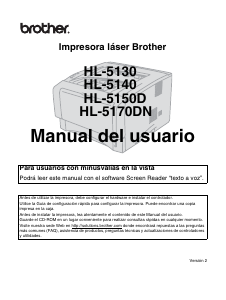 Manual de uso Brother HL-5130 Impresora