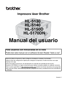 Manual de uso Brother HL-5150D Impresora