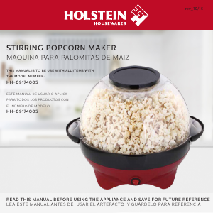 Manual Holstein HH-09174005R Popcorn Machine