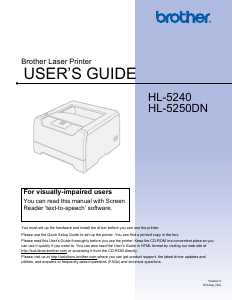 Manual Brother HL-5250DN Printer