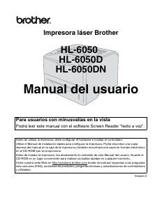 Manual de uso Brother HL-6050 Impresora