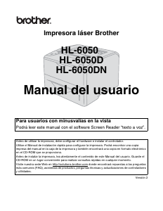 Manual de uso Brother HL-6050DN Impresora