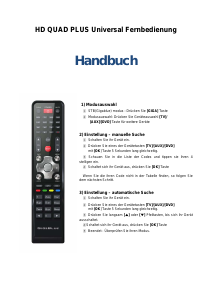 Bedienungsanleitung GigaBlue HD Quad Plus Fernbedienung