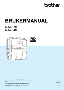 Bruksanvisning Brother RJ-4030 Skriver