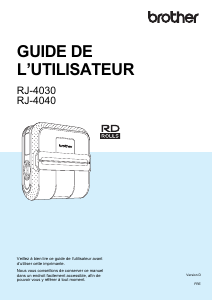 Mode d’emploi Brother RJ-4040 Imprimante