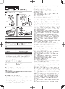 사용 설명서 마끼다 ML001G 손전등