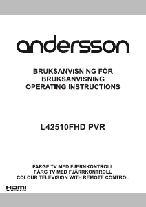 Bruksanvisning Andersson L42510FHD PVR LED-TV