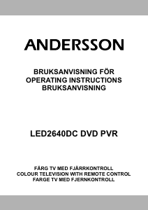Bruksanvisning Andersson LED2640DC DVD PVR LED-TV