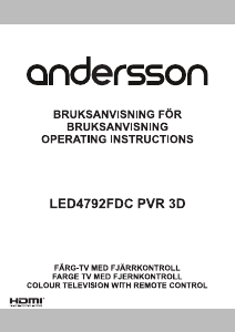 Manual Andersson LED4792FDC PVR 3D LED Television