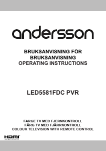 Bruksanvisning Andersson LED5581FDC PVR LED-TV