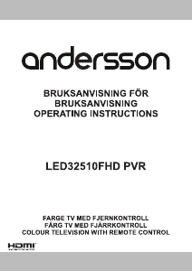 Bruksanvisning Andersson LED32510HFD PVR LED-TV