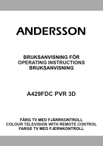 Bruksanvisning Andersson A429FDC PVR 3D LCD TV