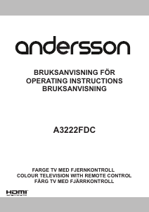 Bruksanvisning Andersson A3222FDC LCD TV