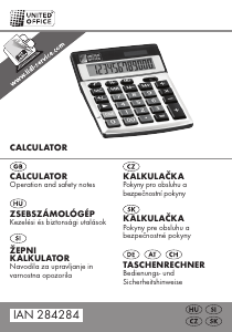 Használati útmutató United Office IAN 284284 Számológép