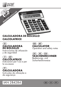 Manuale United Office IAN 284284 Calcolatrice