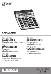 Brugsanvisning United Office IAN 307480 Regnemaskine