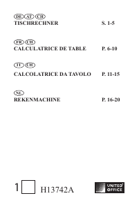 Handleiding United Office IAN 73042 Rekenmachine