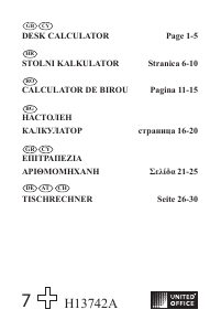 Manual United Office IAN 73042 Calculator