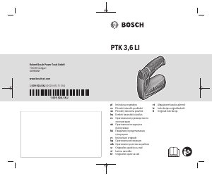 Návod Bosch PTK 3.6 LI Sponkovačka