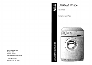 Manuale AEG LAVW804 Lavatrice